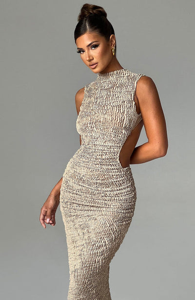 Soraya™ | Textured Asymmetric Midi Dress